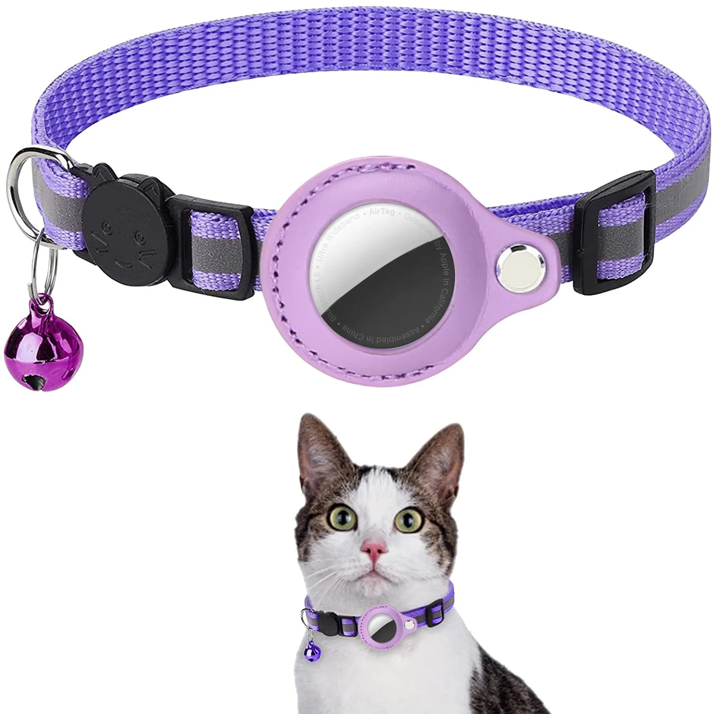 Adjustable Waterproof Collar with AirTag Holder - MY TECH PET SHOP