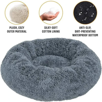 Warm Washable Round Plush Bed - MY TECH PET SHOP