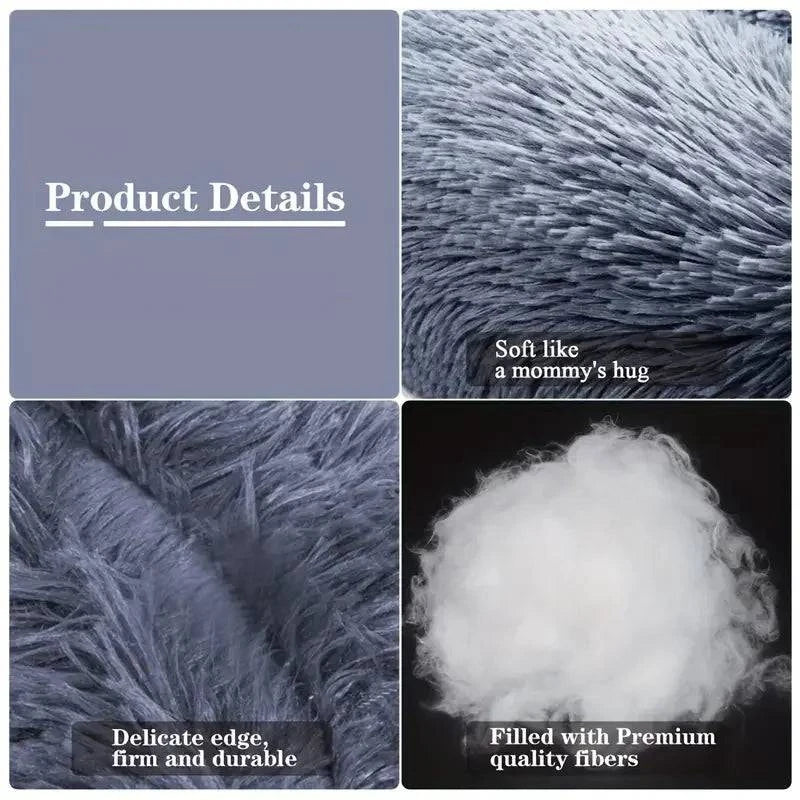 Warm Washable Round Plush Bed - MY TECH PET SHOP