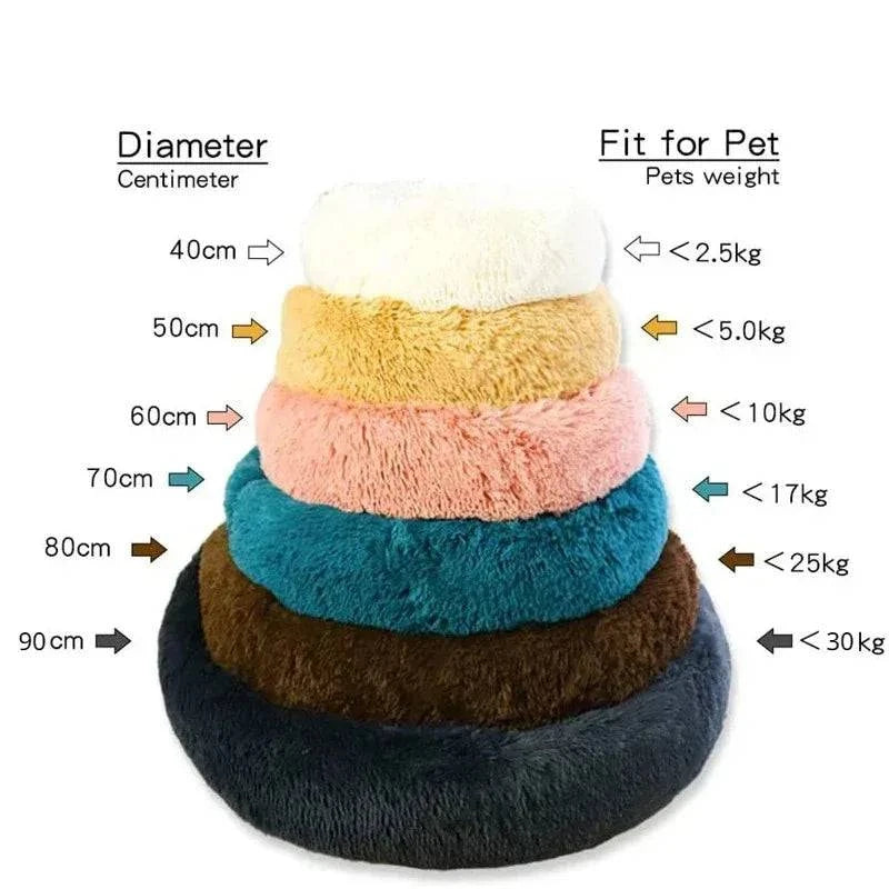 Warm Washable Round Plush Bed - MY TECH PET SHOP