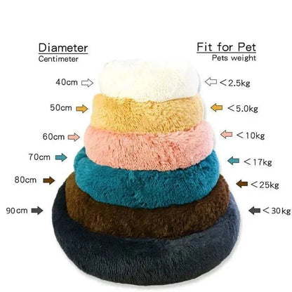 Warm Washable Round Plush Bed - MY TECH PET SHOP