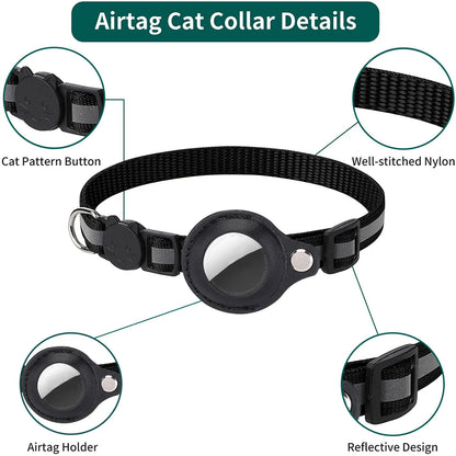 Adjustable Waterproof Collar with AirTag Holder - MY TECH PET SHOP