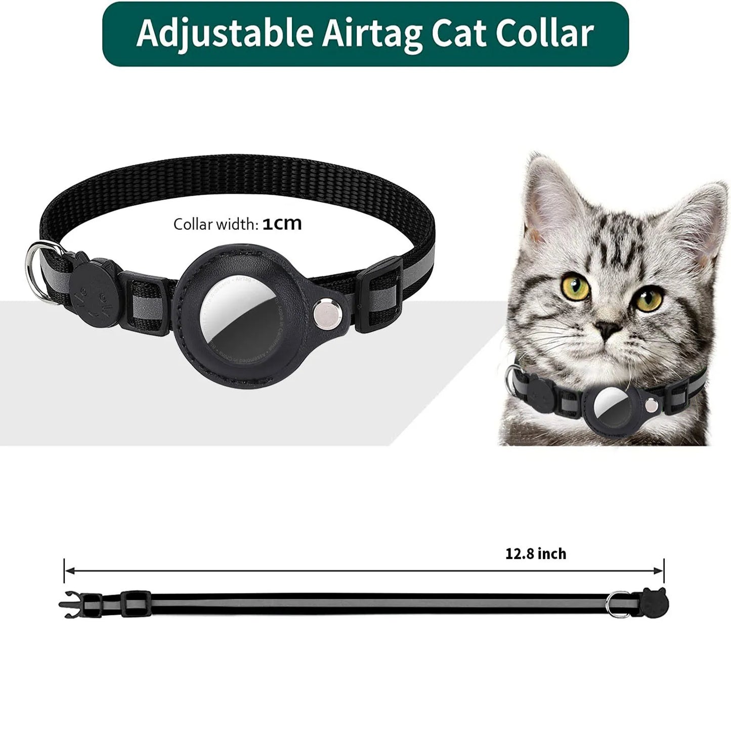 Adjustable Waterproof Collar with AirTag Holder - MY TECH PET SHOP