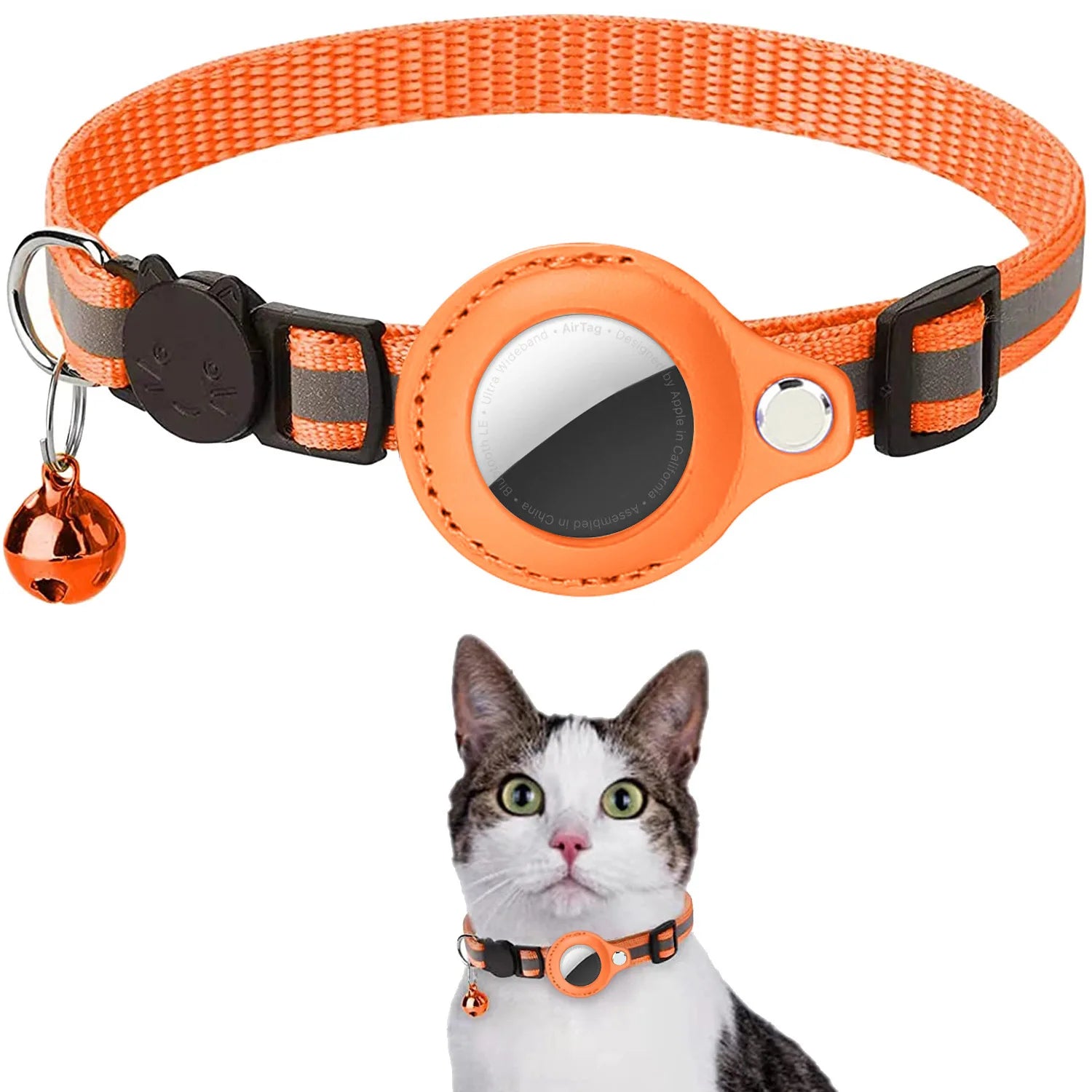 Adjustable Waterproof Collar with AirTag Holder - MY TECH PET SHOP