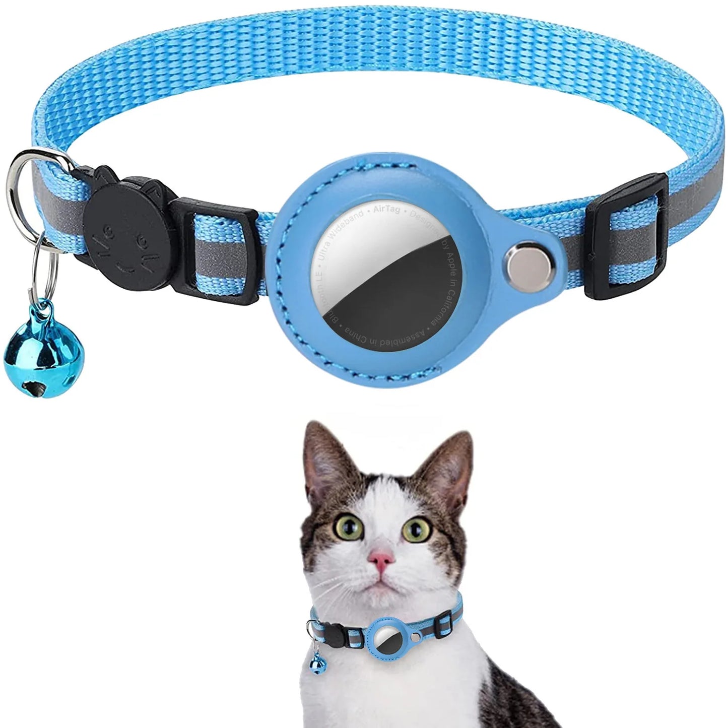 Adjustable Waterproof Collar with AirTag Holder - MY TECH PET SHOP