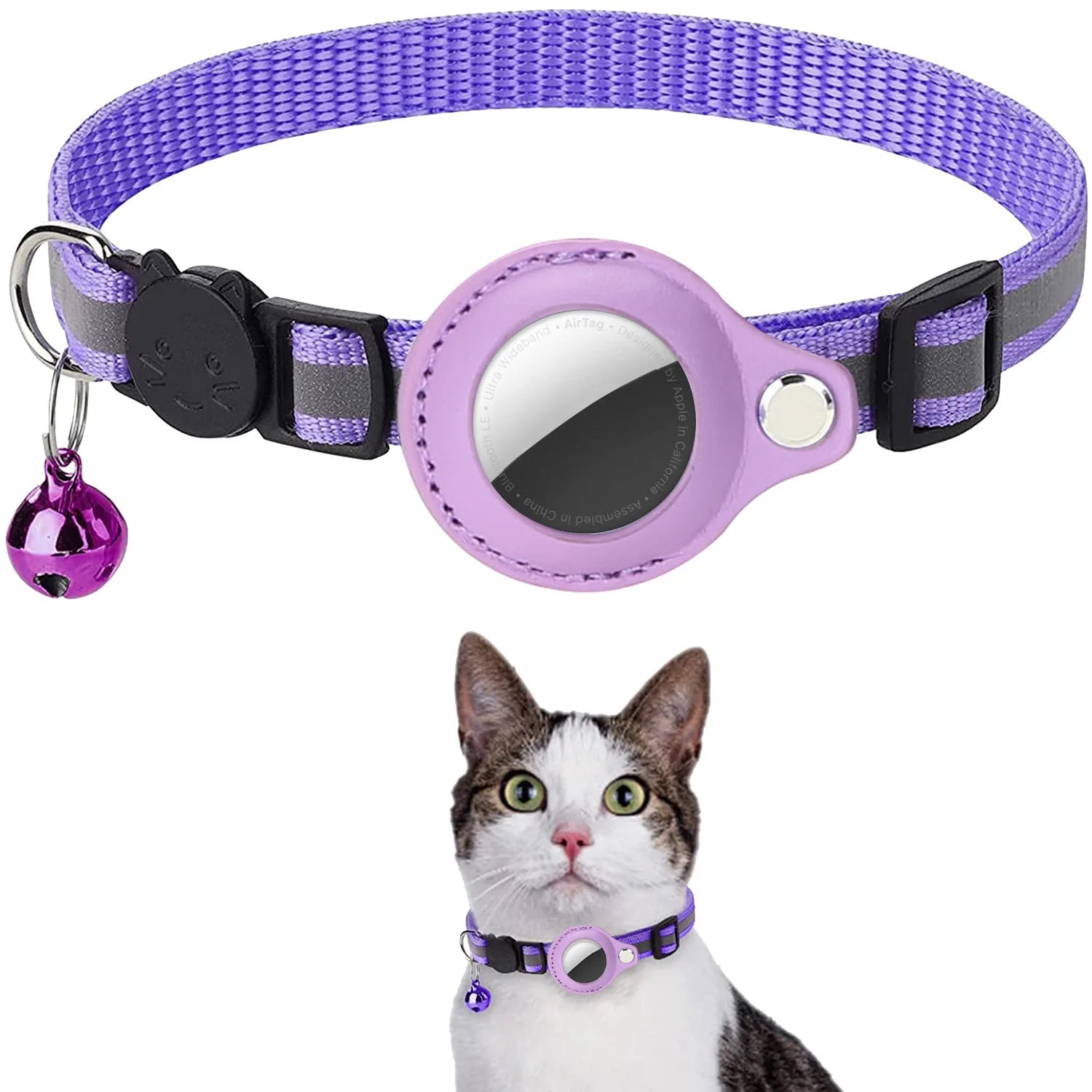 Adjustable Waterproof Collar with AirTag Holder - MY TECH PET SHOP