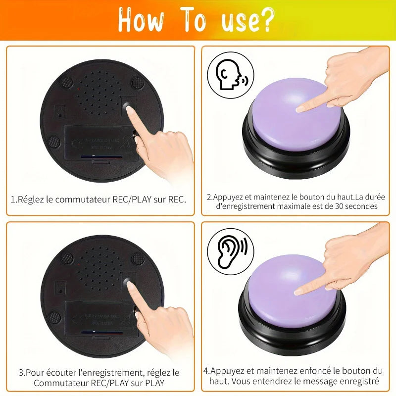 Smart Pet Communication Recording Button - MY TECH PET SHOP