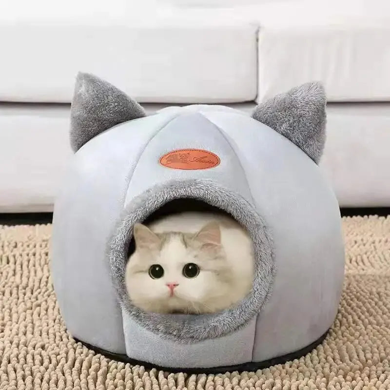 Head Shape Plush Cat House - MY TECH PET SHOP