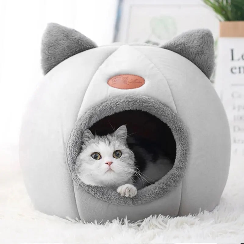 Head Shape Plush Cat House - MY TECH PET SHOP