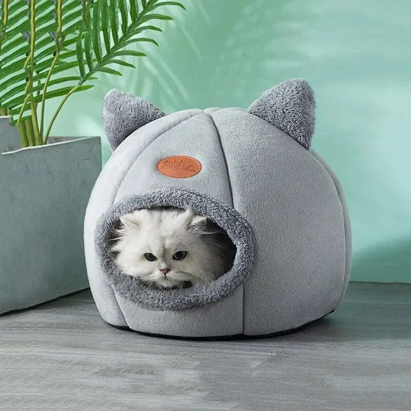 Head Shape Plush Cat House - MY TECH PET SHOP