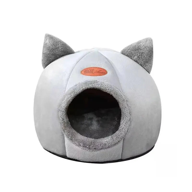 Head Shape Plush Cat House - MY TECH PET SHOP