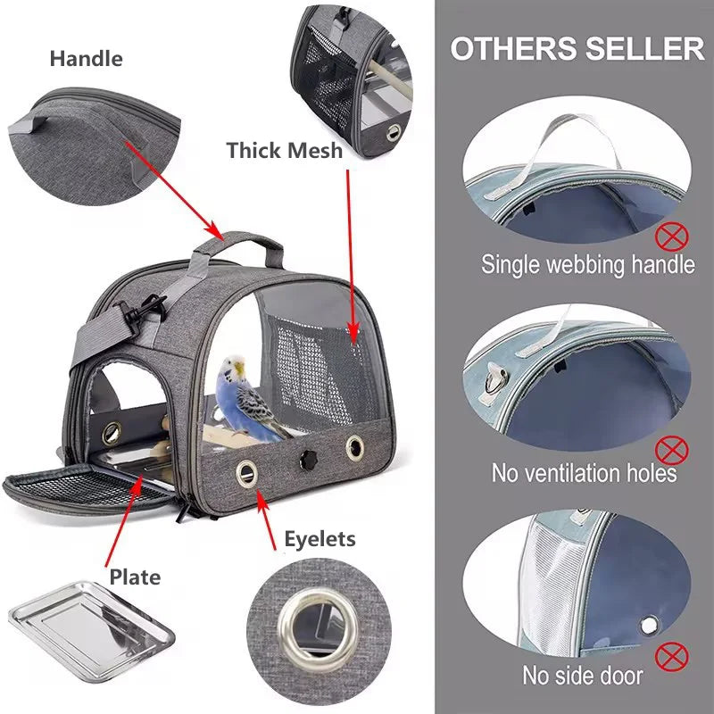 Portable Bird Travel Carrier Cage - MY TECH PET SHOP