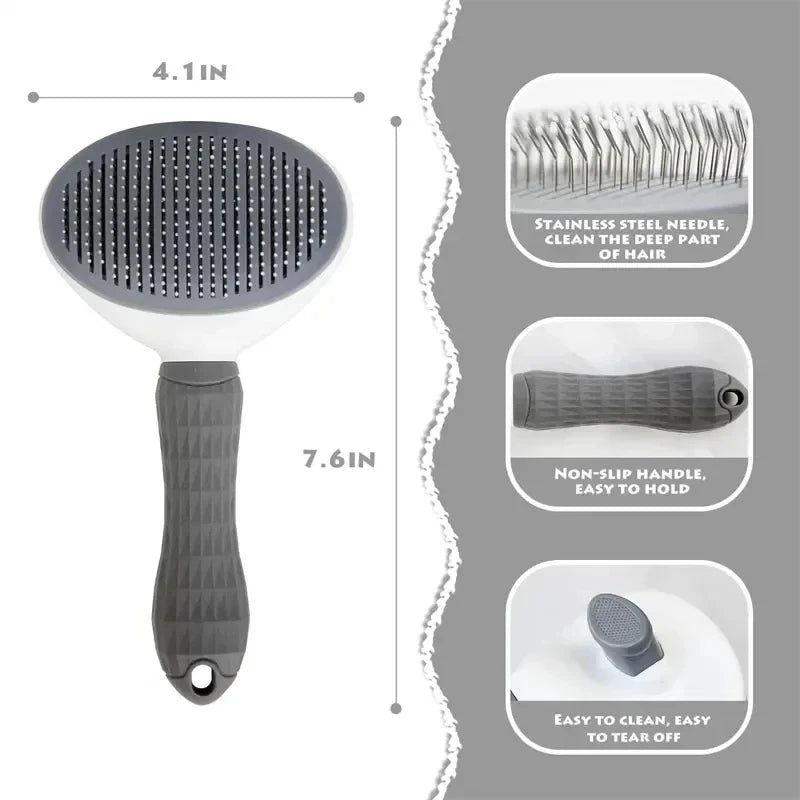 Self-Cleaning Pet Grooming Brush - MY TECH PET SHOP