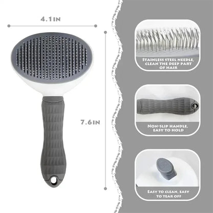 Self-Cleaning Pet Grooming Brush - MY TECH PET SHOP