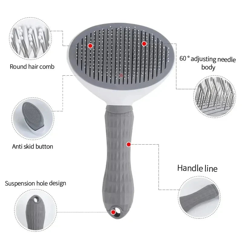 Self-Cleaning Pet Grooming Brush - MY TECH PET SHOP