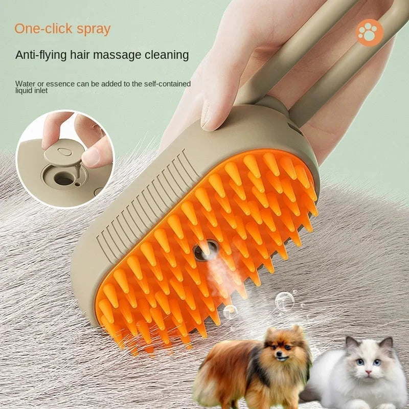 3-in-1 Steamy Pet Brush - MY TECH PET SHOP