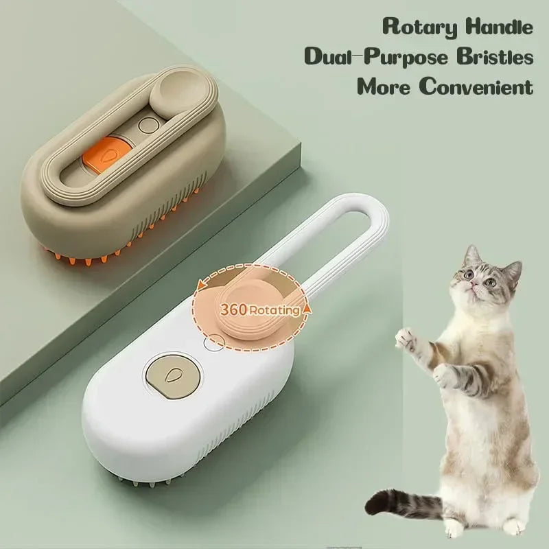3-in-1 Steamy Pet Brush - MY TECH PET SHOP