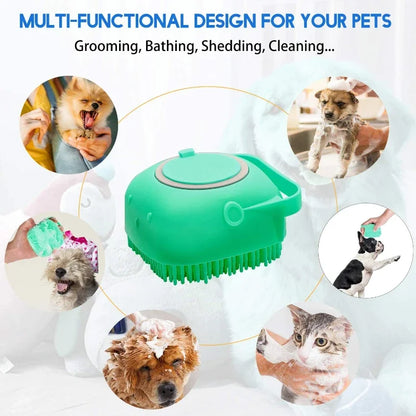 Shampoo Brush Soft Silicone Comb - MY TECH PET SHOP